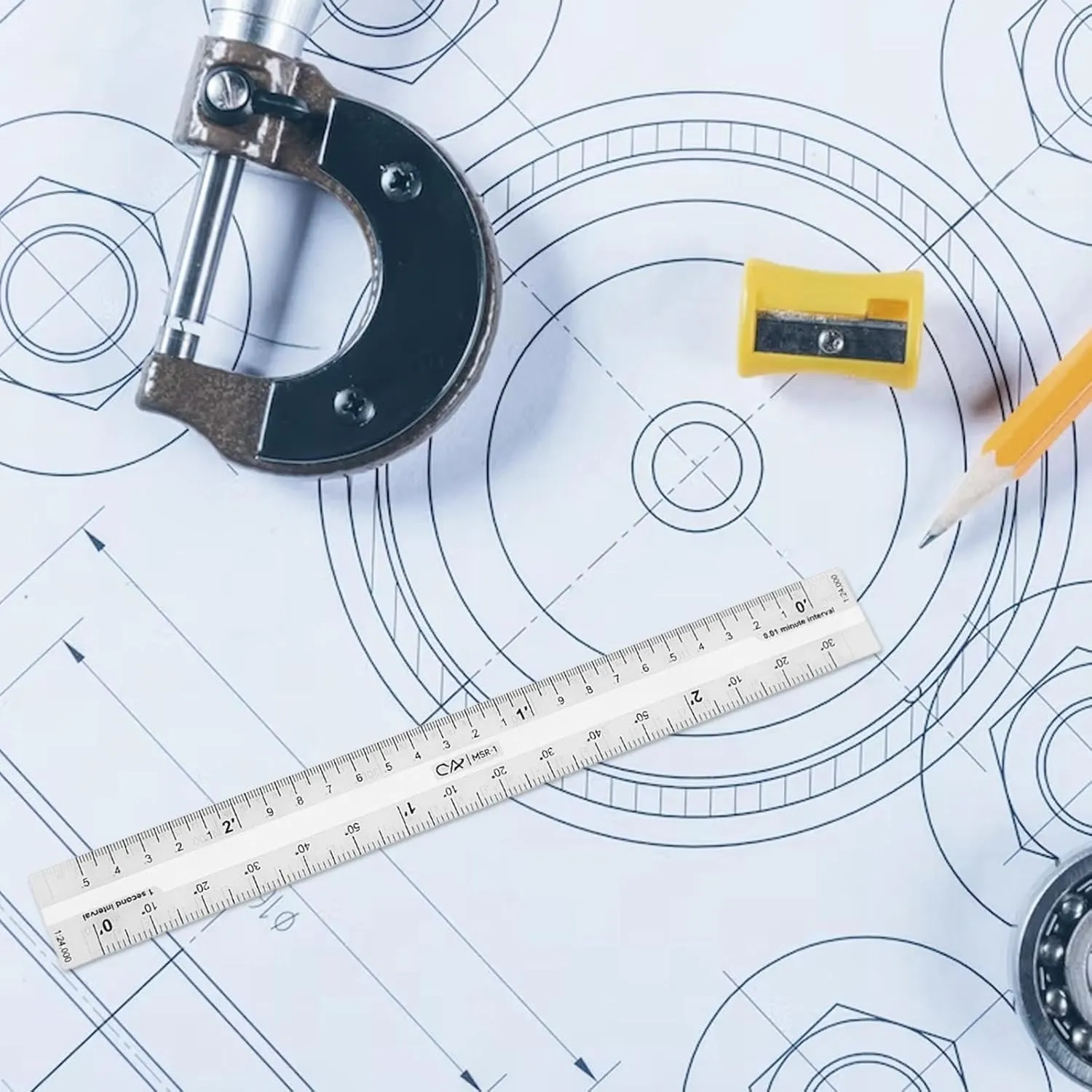 Acrylic Clear Ruler Maptool 1:24,000 Scale Map Reading Professional Accurate Learning for Poltting Utm, USNG, Mgrs Coordinates, MSR