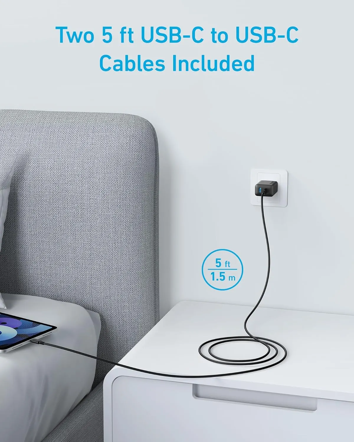 Anker iPhone 16 Charger, 2-Pack 20W Fast USB C Charger Block, for iPhone 16/16 Pro Max/15 Series/iPad Pro and More (Black, 2 Pack & 2 Cable)