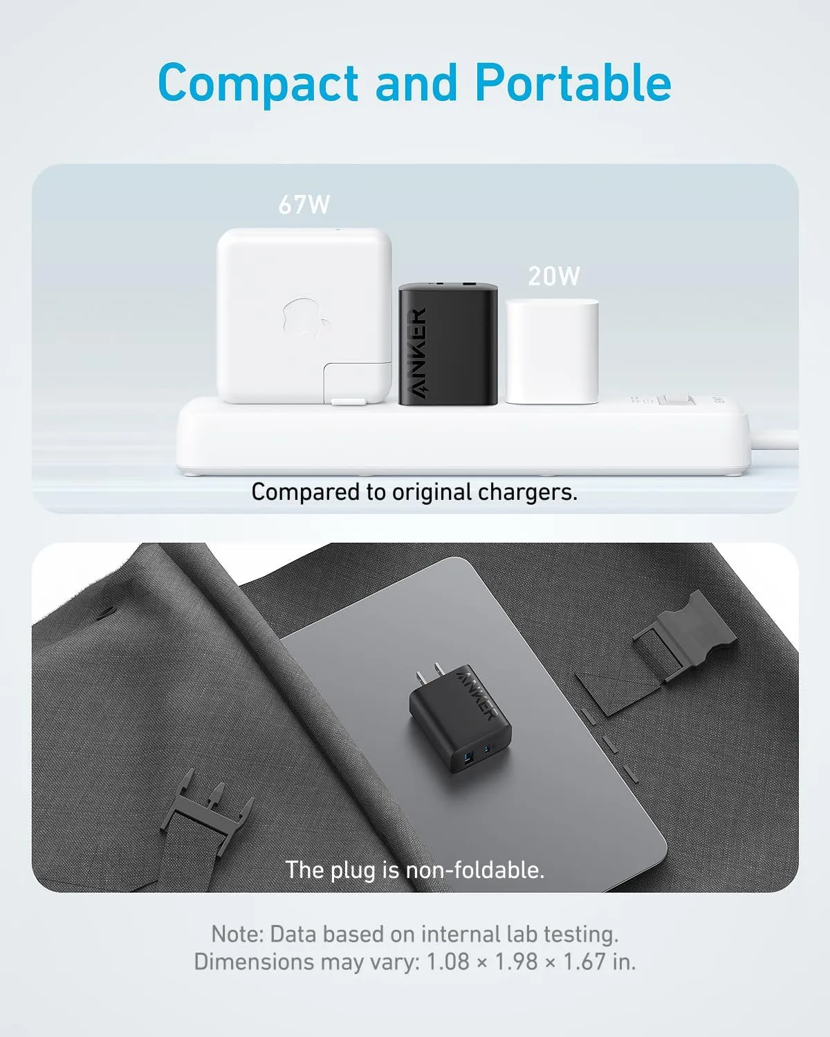 Anker iPhone 16 Charger, 2-Pack 20W Fast USB C Charger Block, for iPhone 16/16 Pro Max/15 Series/iPad Pro and More (Black, 2 Pack & 2 Cable)