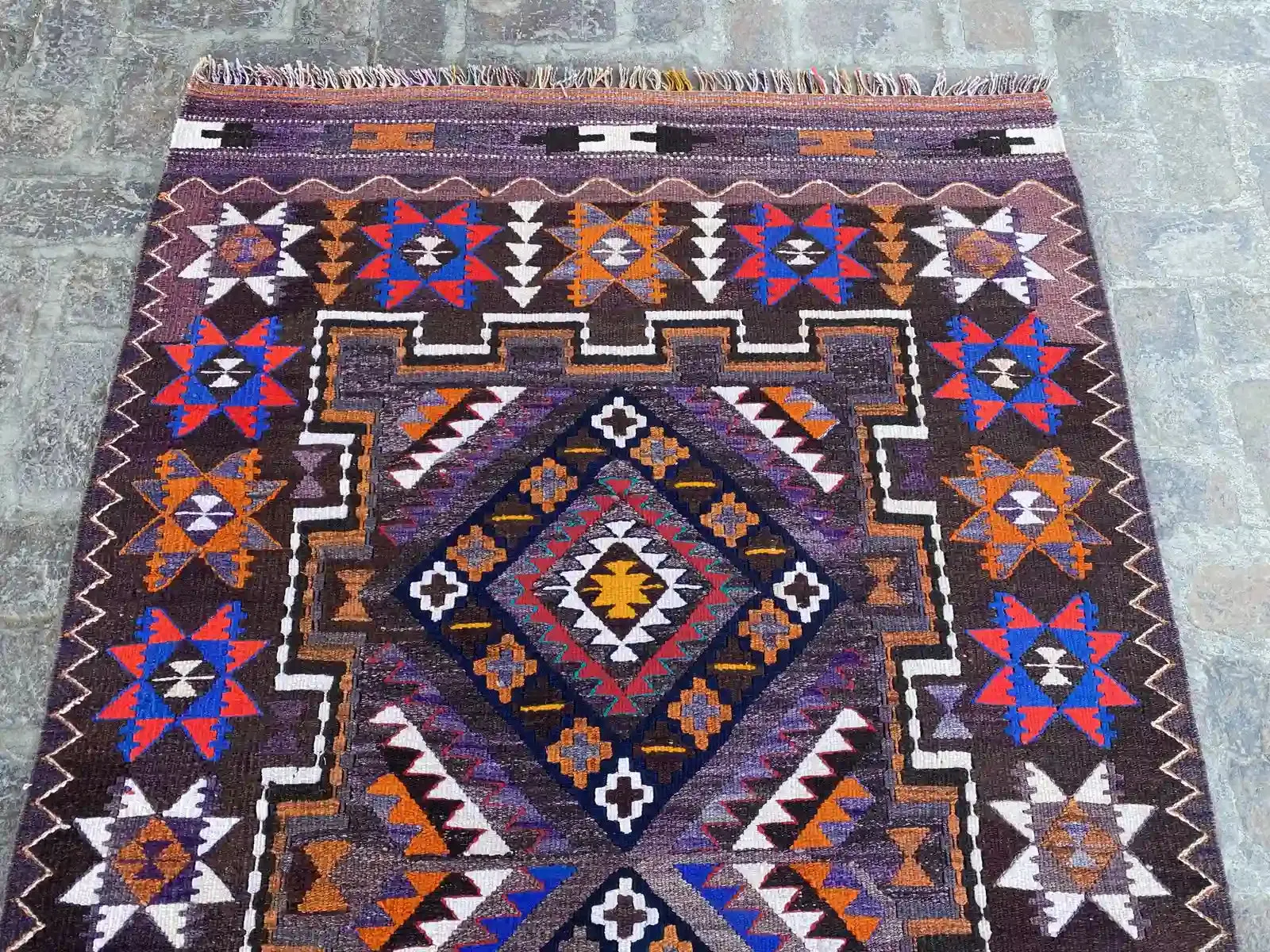 Beautiful 4'6 x 9'4 Afghan Kilim Rug - Vibrant Tribal Patterns