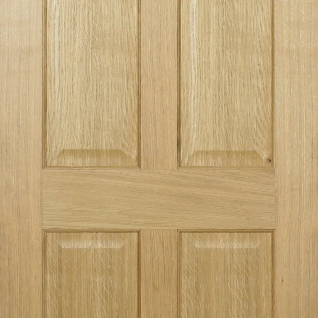 FD30 Fire Internal Door, Regency 4 Panel Oak Internal Door - No Raised Mouldings - 1/2 Hour Fire Rated - Prefinished