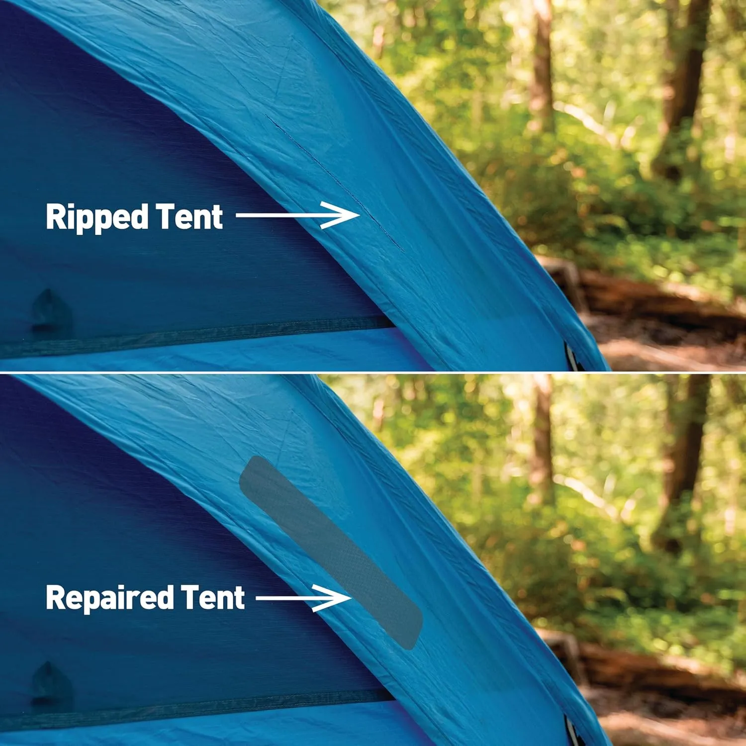 GEAR AID Tenacious Tape 3x20 Fabric and Vinyl Gear Repair Tape, Quickly Fix Holes and Rips in Puffy Jackets, Rain and Snow Gear, Tents, Sleeping Bag and More, Black, 1 Pack