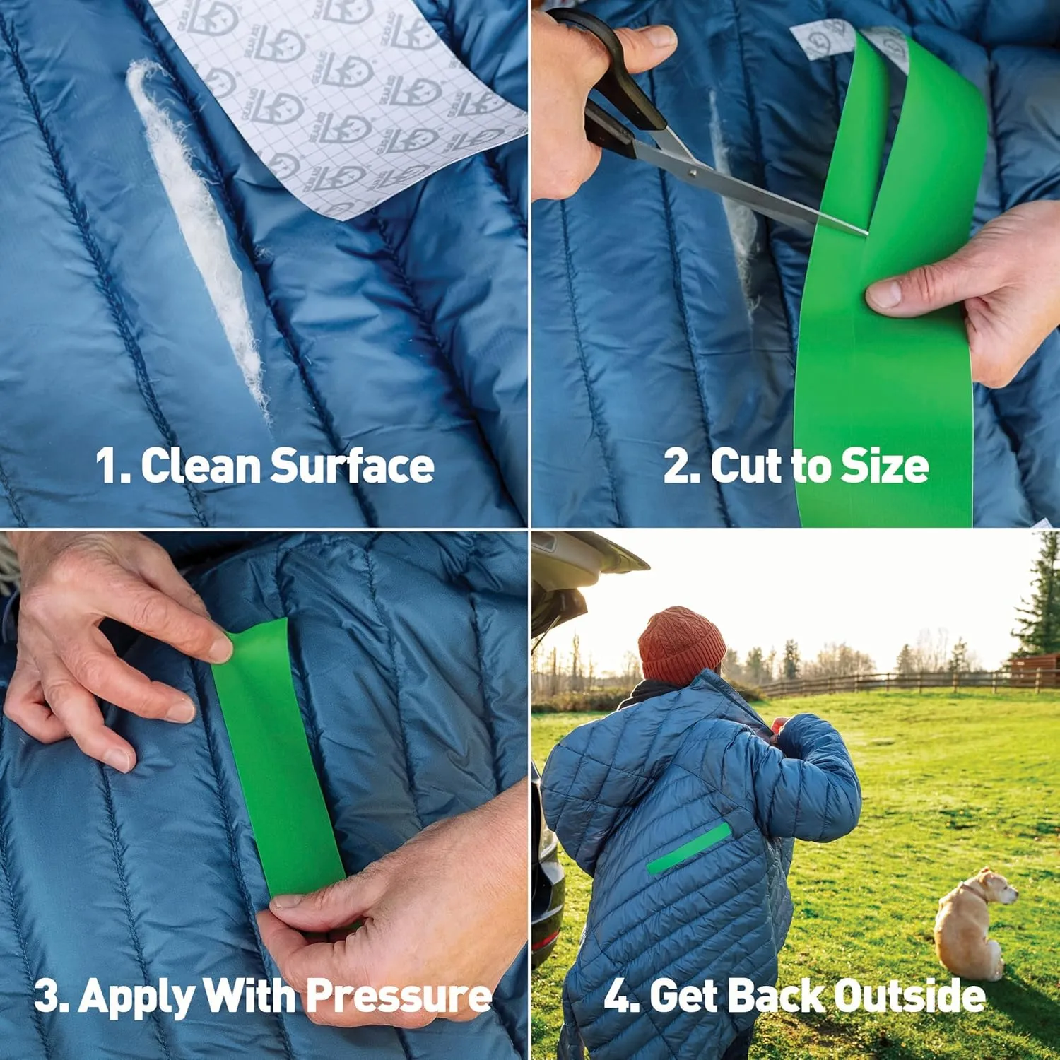 GEAR AID Tenacious Tape 3x20 Fabric and Vinyl Gear Repair Tape, Quickly Fix Holes and Rips in Puffy Jackets, Rain and Snow Gear, Tents, Sleeping Bag and More, Black, 1 Pack