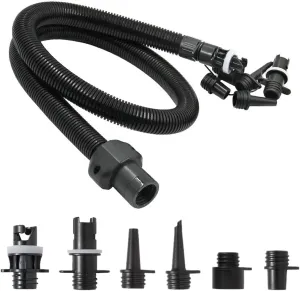 Mgoodoo 7 Pcs Paddle Board Pump Adapter Set, Include 1 Air Hose and 6 Air Nozzles, Removable Sup Air Pump Air Hose Connector for Most SUP Electric Air Pump