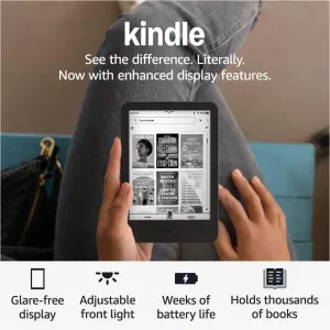 New Amazon Kindle (16 GB) - Lightest and most compact Kindle, with glare-free display, faster page turns, adjustable front light, and long battery life - Black   3 Months of Kindle Unlimited (with auto-renewal)