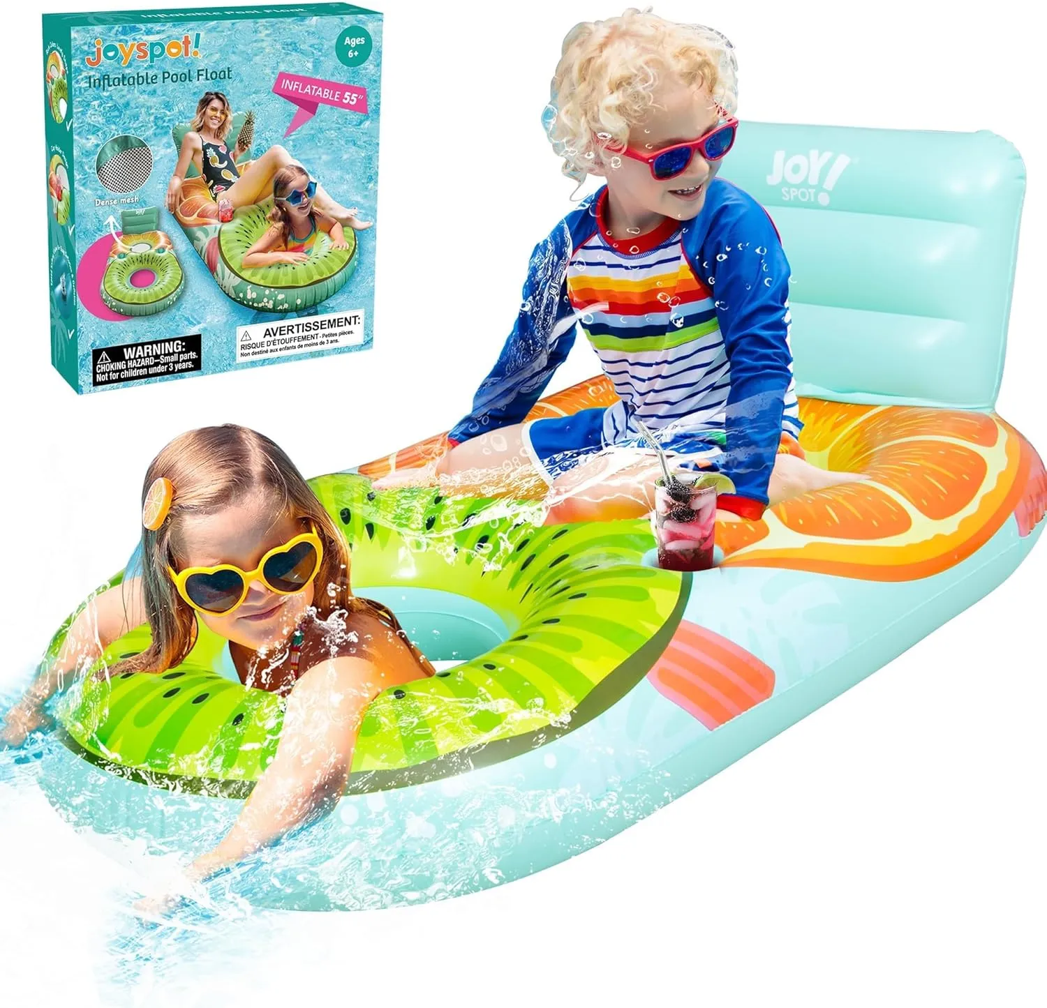 Pool Float for Kids, Inflatable Pool Floatie Toy for Toddlers, Swimming Pool Toys, Beach Party Raft, Summer Fun Ride-On Floaties, Water Battle Games for Boys Girls, Family Outdoor Party for Boys Girls