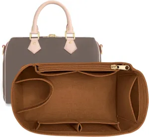 Purse Organizer Inserts for Speedy 30 Felt Purse Inserts HandBag and Tote bag Neverful Organizer Insert (EarthColor,Large