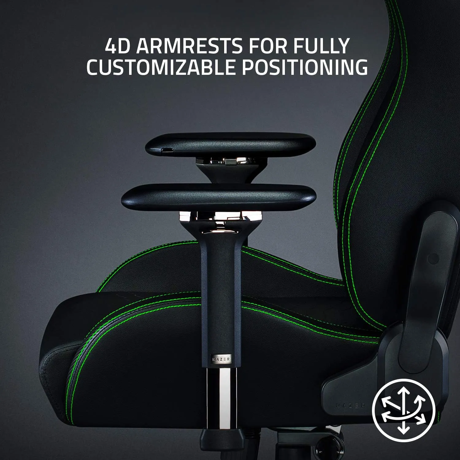 Razer Iskur Gaming Chair: Ergonomic Lumbar Support System - Multi-Layered Synthetic Leather - High Density Foam Cushions - Engineered to Carry - Memory Foam Head Cushion - Black/Green