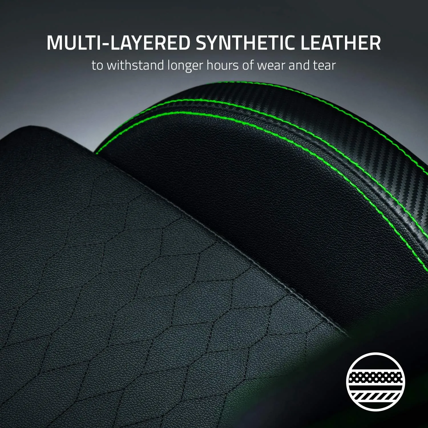 Razer Iskur Gaming Chair: Ergonomic Lumbar Support System - Multi-Layered Synthetic Leather - High Density Foam Cushions - Engineered to Carry - Memory Foam Head Cushion - Black/Green