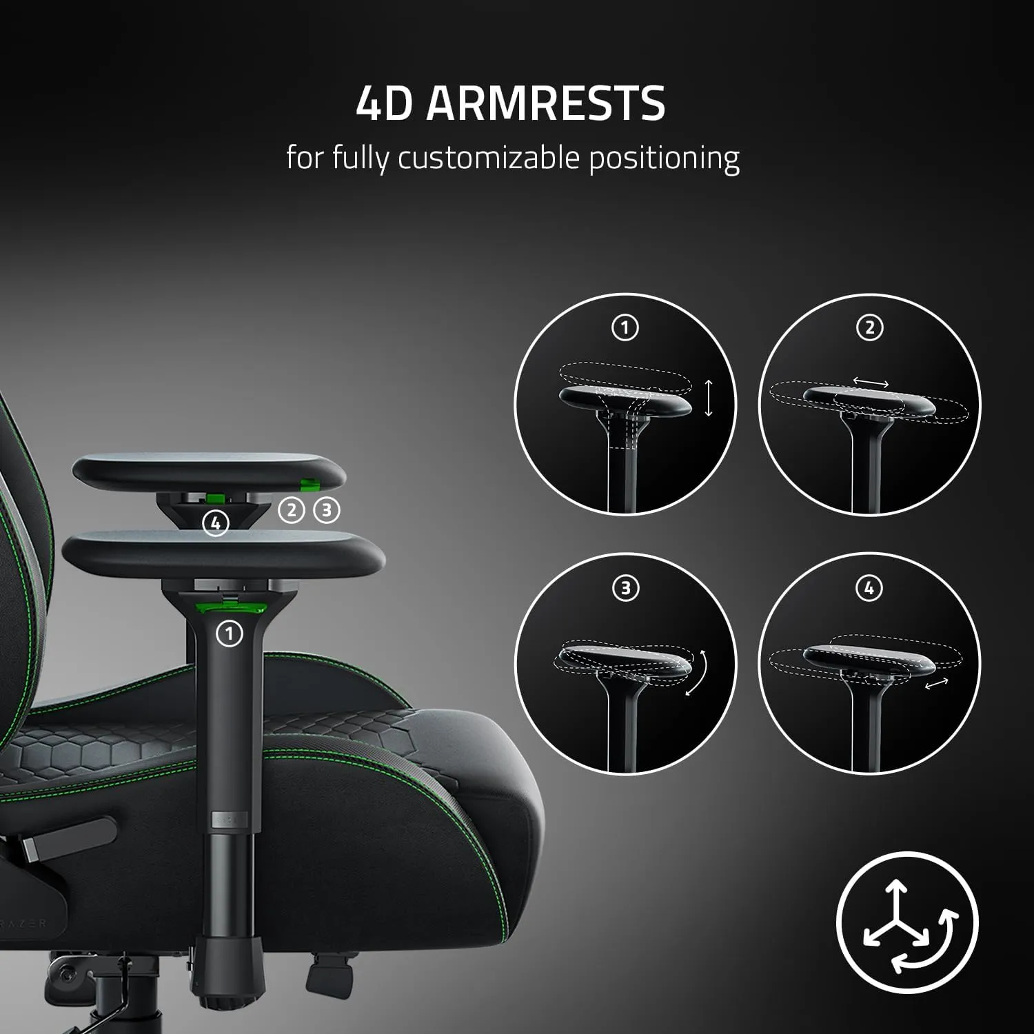 Razer Iskur Gaming Chair: Ergonomic Lumbar Support System - Multi-Layered Synthetic Leather - High Density Foam Cushions - Engineered to Carry - Memory Foam Head Cushion - Black/Green
