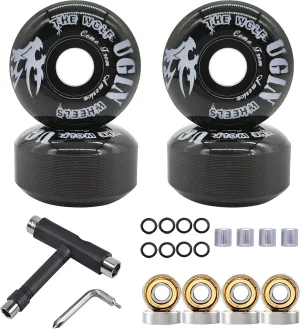 Skateboard Wheels 52mm 95A with Tool Set, Skateboard Bearings,Skateboard Tools Washers, Freestyle Skateboard Wheel Tips Street Skateboard