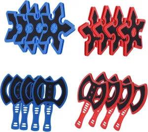 Throwing Axe for Bristle Throwing Targe,8pcs Plastic Axes, 8pcs Throwing Stars