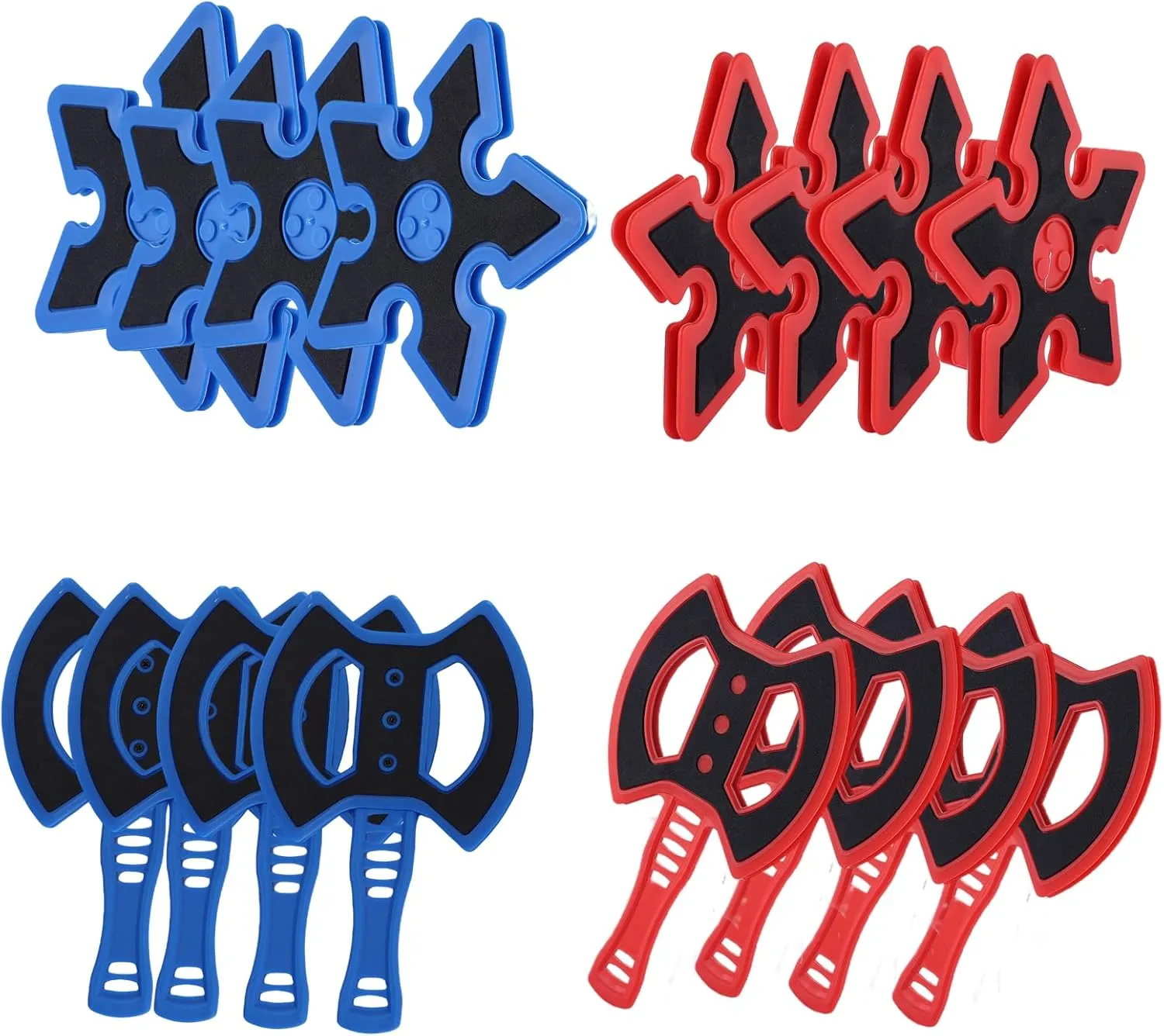 Throwing Axe for Bristle Throwing Targe,8pcs Plastic Axes, 8pcs Throwing Stars