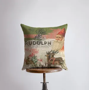 Vintage Rudolph | Merry Christmas | Throw Pillow | Christmas Pillow | Home Decor | Christmas Décor | Rustic Christmas Decor | Office Decor