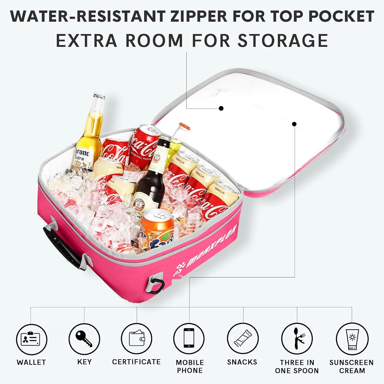 Waterproof PVC Paddleboard Cooler Deck Bag - 12 Can Soft Insulated Cooler for Paddleboarding, Camping, Kayaking
