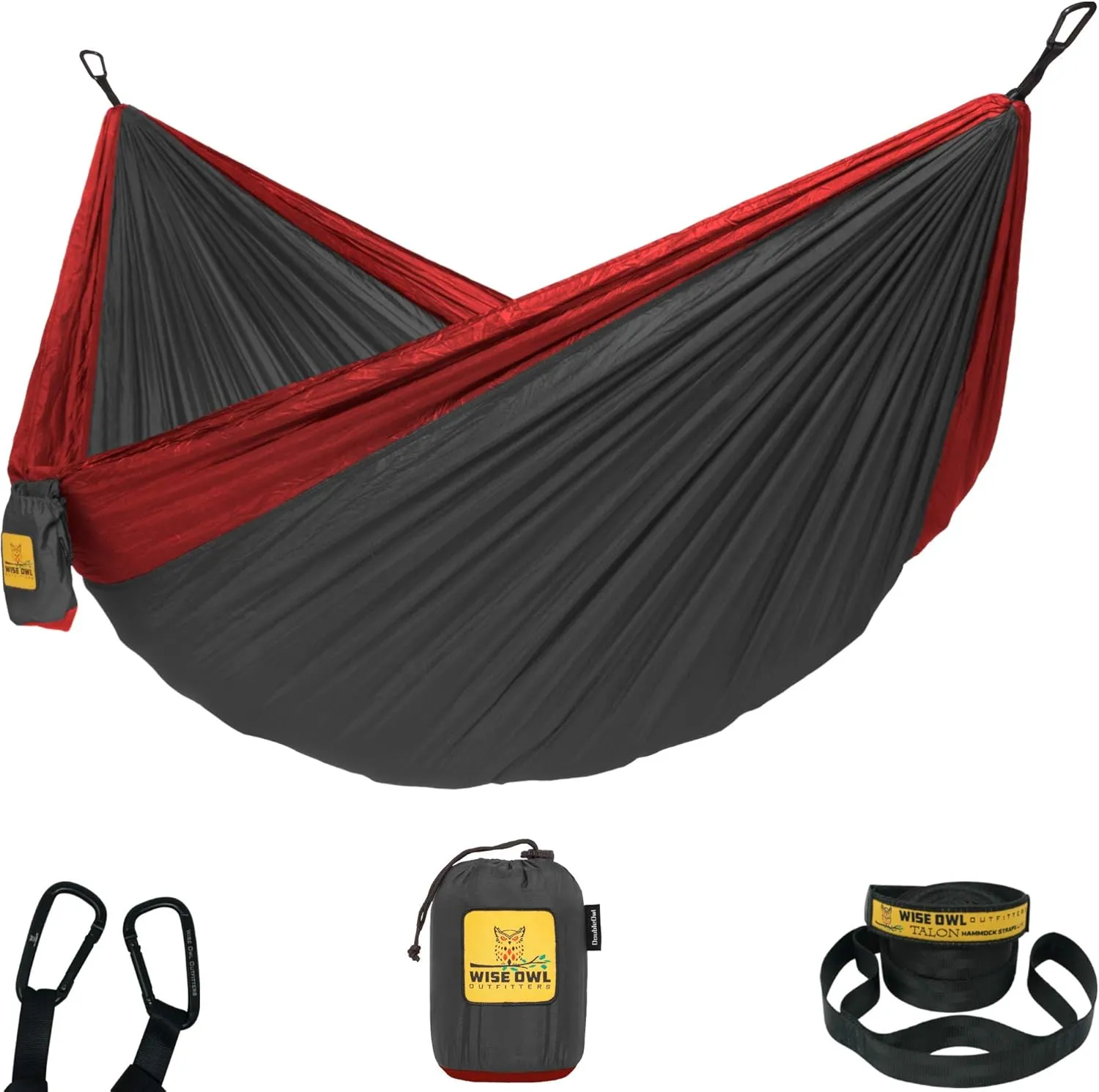 Wise Owl Outfitters Hammock for Camping Hammocks Gear for The Outdoors Backpacking Survival or Travel - Portable Lightweight Parachute Nylon - Up to 500lbs